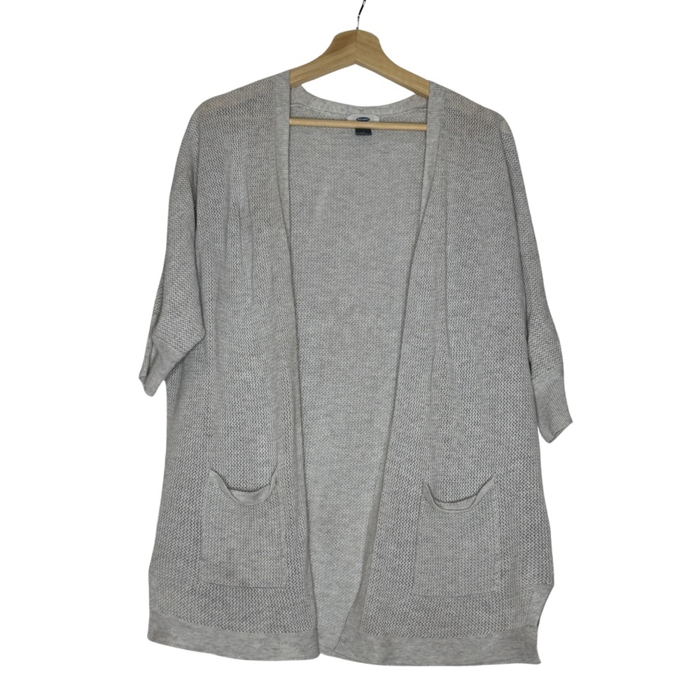 Old Navy Gray Cardigan M | Open Front Lightweight Knit Sweater